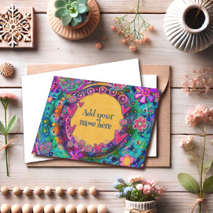 Carte Plutôt Whimsical Fun Rose Jaune Floral Customisé