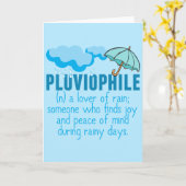 Carte Pluviophile Pluie Lover Pretty Blue Umrella (Fleur jaune)