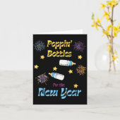 Carte Pn Bottles For The New Year Funny  (Fleur jaune)