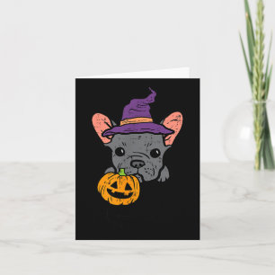 Carte Poc Bouledogue Français Sorcière Citrouille Hallow