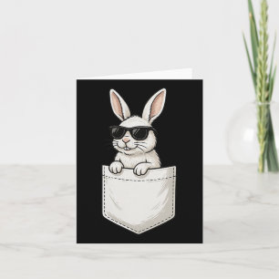 Carte Poche de lapin de Pâques portant Sungles Cool Rabb