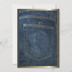 Carte Poche Denim Jeans bleu