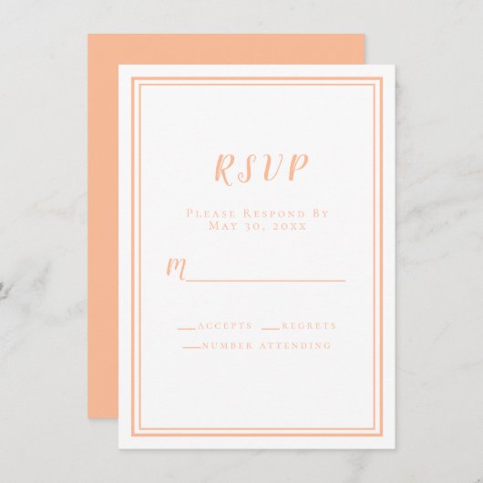 Carte Poche mariage & Blanc Moderne Élégant RSVP Inserti (Devant / Derrière)