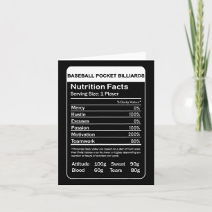 Carte Pocket Billard de baseball Valeur nutritive