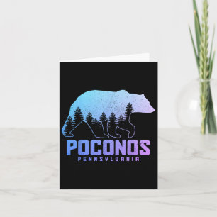 Carte Poconos Pennsylvania Bear Randonnée Vintage Pocono