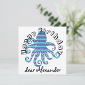 Carte Poctopus à rayures bleues (Debout devant)