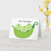 Carte Pods de pois triplet (personnalisables) (Fleur jaune)