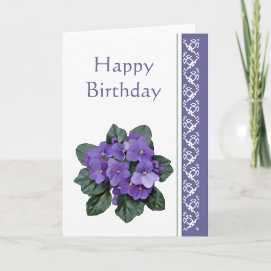 Carte Poem African Violet Purple Flower (Devant)