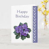 Carte Poem African Violet Purple Flower (Fleur jaune)