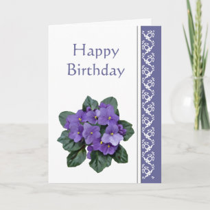 Carte Poem African Violet Purple Flower