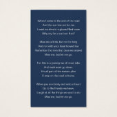 Carte Poem En Mémoire Amoureuse (Dos)