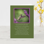 Carte Poème commémoratif en sympathie avec Colibri (Fleur jaune)