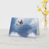 Carte Poème commémoratif papillon (Fleur jaune)