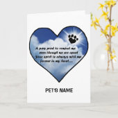 Carte Poème commémoratif Pawprint (Fleur jaune)