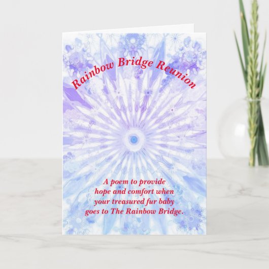 Carte Poème : Confort Pour Perte D'Animal ; PB, Plié (Devant)