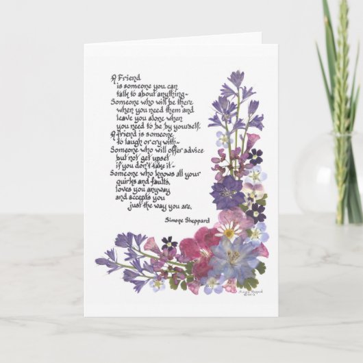 Carte Poème d'amitié (Devant)