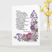 Carte Poème d'amitié (Fleur jaune)