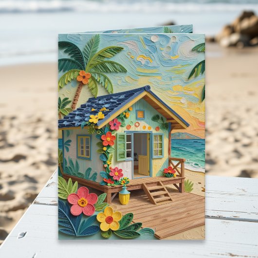Carte Poème d'anniversaire plage