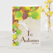 Carte Poème d'automne de John Keats (Fleur jaune)