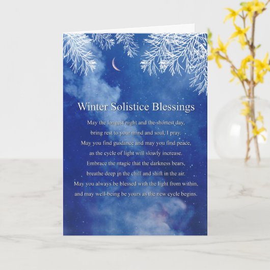 Carte Poème de bénédictions du solstice d'hiver (Fleur jaune)