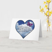 Carte Poème de coeur papillon (Fleur jaune)