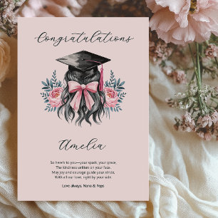Carte Poème de fin d'études Féminin Félicitations pour l
