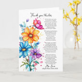 Carte poème de fleurs pour la retraite de l'enseignant r (Fleur jaune)