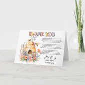 Carte poème de l'abeille à miel pour remercier l'enseign (Devant)