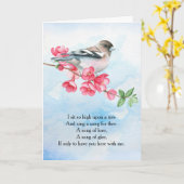 Carte Poème de l'oiseau chanteur (Fleur jaune)