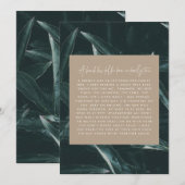 Carte Poème de mémoire de chagrin moderne et élégant (Devant / Derrière)