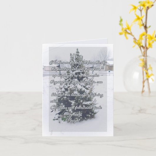 Carte Poème de Noël (Fleur jaune)