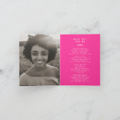 Carte poème de prière de souvenir rose blanc (Intérieur)