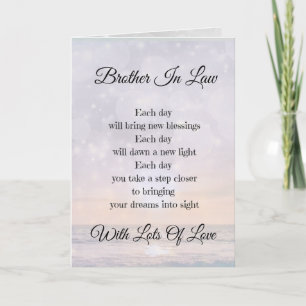 Carte Poème de soutien pour beau-frère Message de vœux