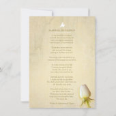 Carte Poème de souvenir avec rose blanche funéraire en p (Dos)