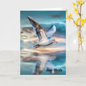 Carte Poème des mouettes et des oiseaux marins (Fleur jaune)