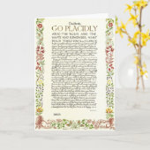 CARTE Poème DESIDERATA Max Ehrmann-Fleurs sauvages (Fleur jaune)