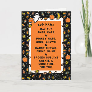 Carte Poème d'Halloween