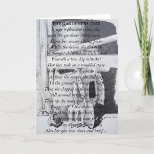 Carte Poème drôle pour de jardiniers toujours des outils