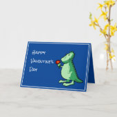Carte Poème et mignon dinosaure Saint Valentin (Fleur jaune)