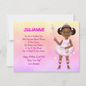 Carte Poème Fairy Princess Ballerina (Dos)