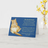 Carte poème original de sympathie pour chat et animal de (Fleur jaune)