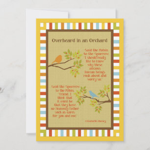 Carte Poème "Overheard in an Orchard" (Robin & Sparrow)