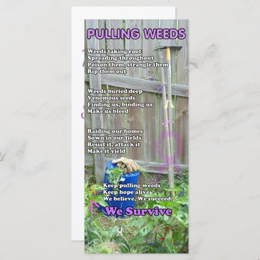 Carte Poème Pulling Weeds (Devant / Derrière)