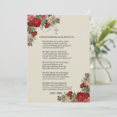 Carte Poème religieux Roses rouges Saint Rosaire (Debout devant)