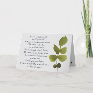 Carte Poème sentimental frère sœur Anniversaire d'un frè