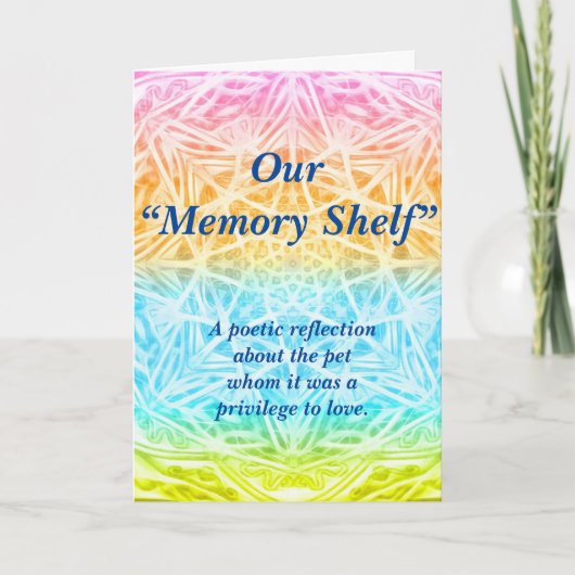Carte Poème : Souvenirs Spéciaux D'Un Animal De Compagni (Devant)