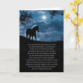 Carte Poème Spirituel Sympathique du Cheval avec Silhoue (Fleur jaune)