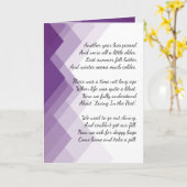 Carte Poème sur le vieillissement avec une bordure abstr (Fleur jaune)