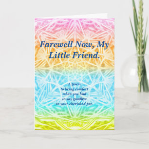 Carte Poème : Sympathie de perte de animal de compagnie,