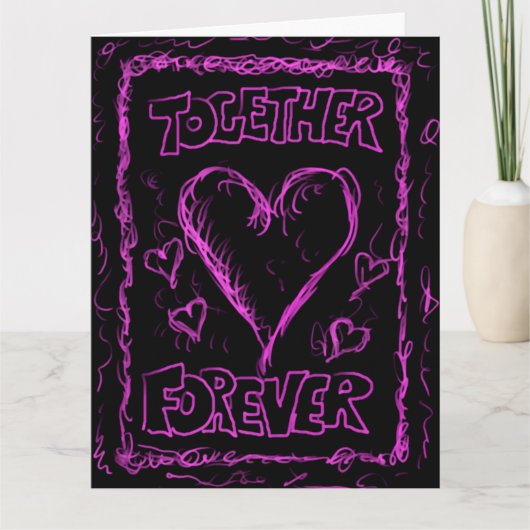 Carte Poésie Jumbo Neon Rose "You Are One" (Devant)